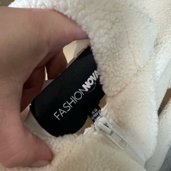 Fashion Nova Cozy Cream Fuzzy Jacket - Picture 5 of 6